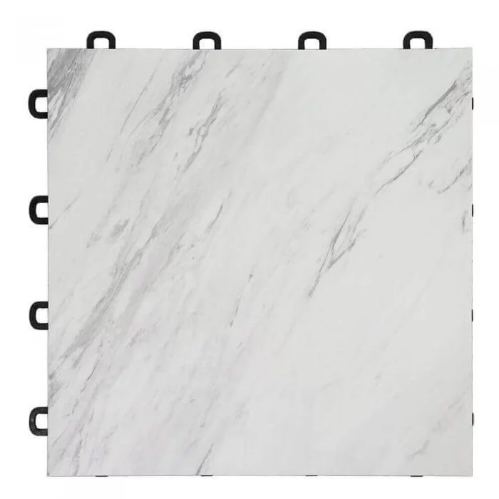 white marble vinyl top interlocking floor tiles